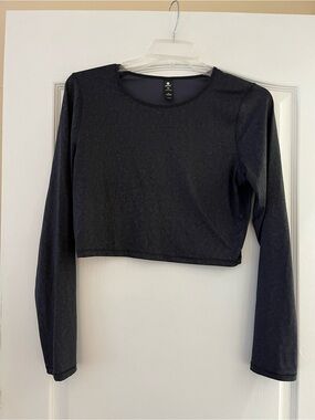 90 Degree By Reflex Black Long Sleeve Crop Top